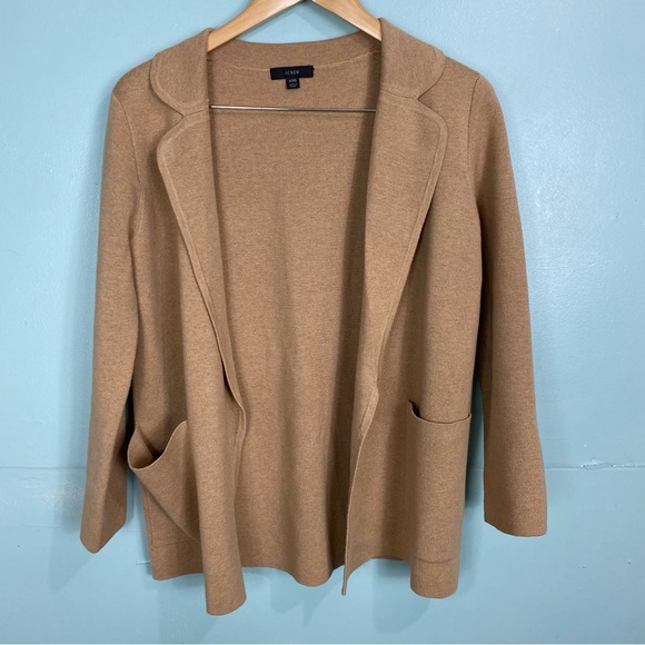 J Crew Eloise Sweater Blazer Camel Tan Sz XXS BA552